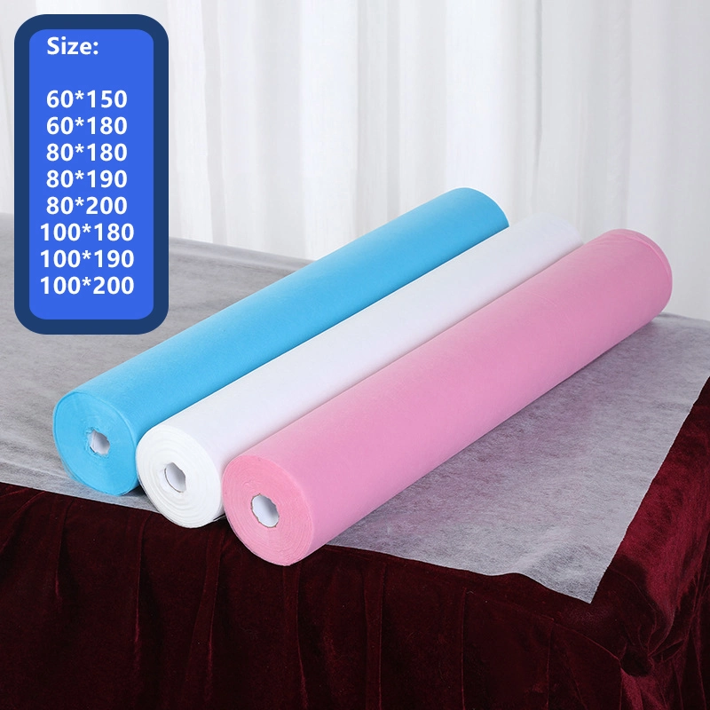 Disposable Nonwoven Bed Sheet Flat Sheet 100% Polypropylene, 100% PP Plain Dyed for Hospital and Hotel 25GSM-50GSM