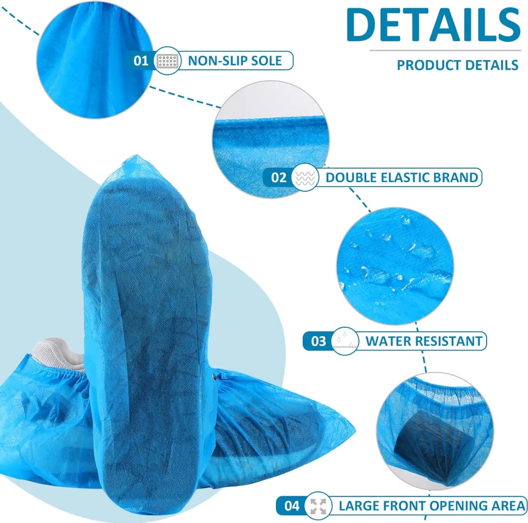 Shoe Booties Non Slip Recyclable Home Clean Disposable Shoe Covers Non Woven Anti Slip Overshoes Durable Hygienic Foot Booties Covers