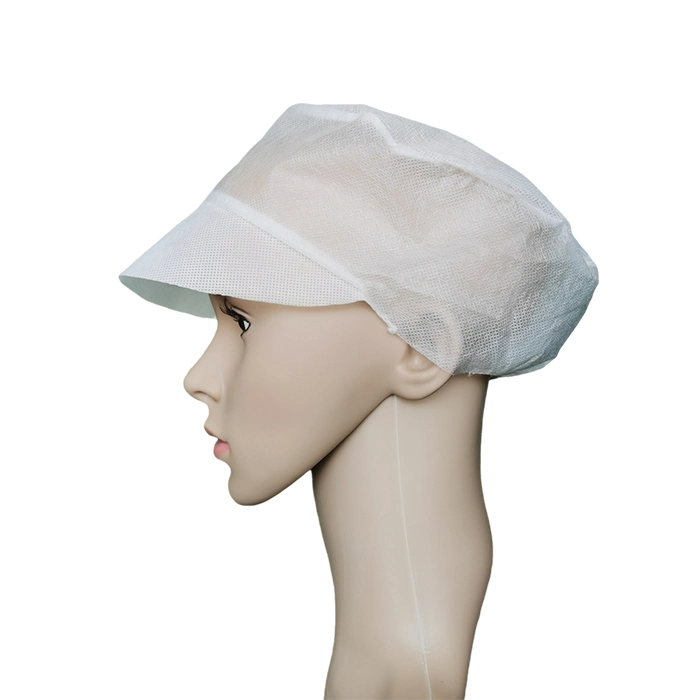 Manufacturer Hygiene Dust-Proof Disposable Peaked Cap Lightweight Non-Woven Polypropylene Head Protection Covering Customized Peak Cap for Men