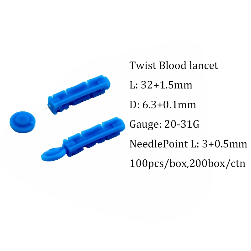 Disposable Sterile Plastic Twist Type Glucose Blood Lancet