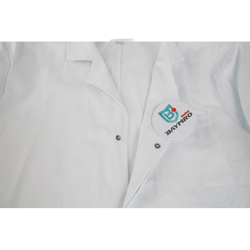 Coat Long-Sleeved Breathable Wear-Resistant Buttoned Coveralls Cotton Lab Coat