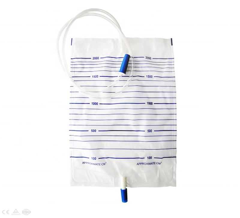 2000ml T Valve Pull Push Valve Economic Luxury Urinary Drainage Bag Urine Collection Bag Urine Collector Disposable Urine Bag