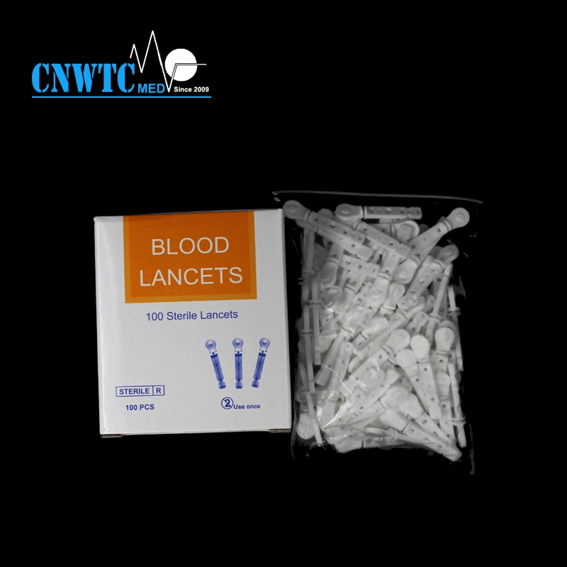 Disposable Sterile Plastic Handle Stainless Steel Flat Type 20g-31g Blood Lancet Needle