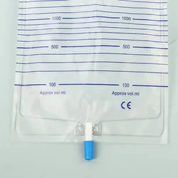 Disposable Medical 2000ml Adult Urine Collection Bag with T Valve