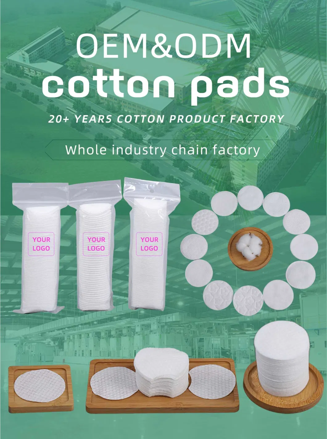Stretchable Professional Factory Facial Pad Bamboo Cotton Pad