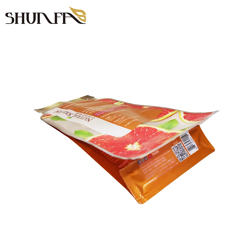 Factory OEM Custom Shaped Pouch Blood Orange Packing Zip Lock Plastic Bag