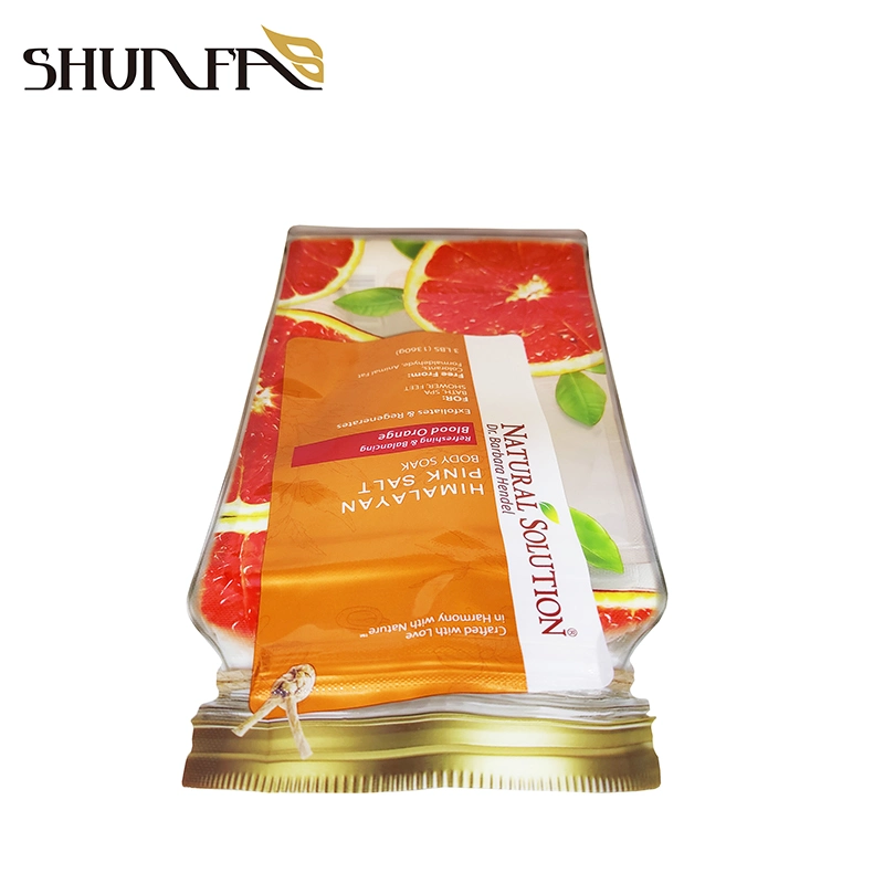 Factory OEM Custom Shaped Pouch Blood Orange Packing Zip Lock Plastic Bag