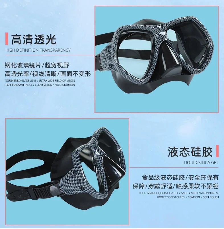 2023 New Arrival Adult Free Diving Snorkeling Mask Goggles HD Anti Fog