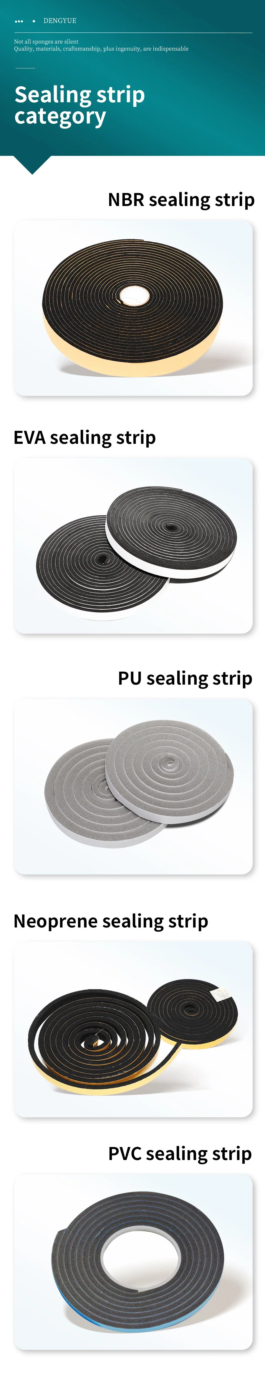 Sound-Insulated Fan EPDM/Polyurethane/Nitrile Foam Sealing Tape