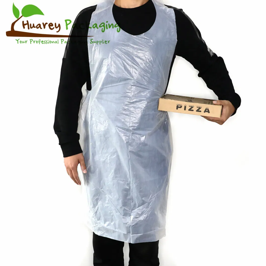 White Polythene HDPE LDPE Disposable Plastic Aprons with Folded Bag on Roll