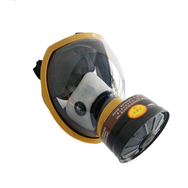 Yellow Color Scratch Resistant Anti Fog Full Face Silicone Gas Mask