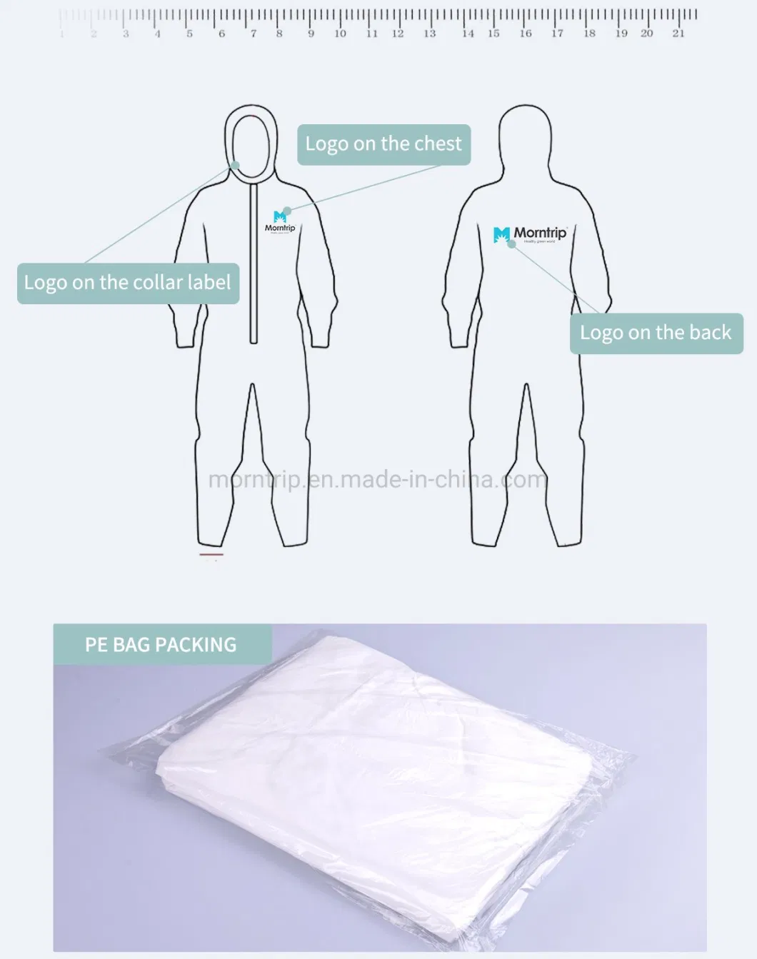 CE ISO White Polypropylene Nonwoven Type 4/5/6 Waterproof Safety Non Woven SMS Microporous Protection PPE Suit Disposable Coverall