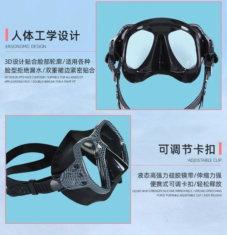 2023 New Arrival Adult Free Diving Snorkeling Mask Goggles HD Anti Fog