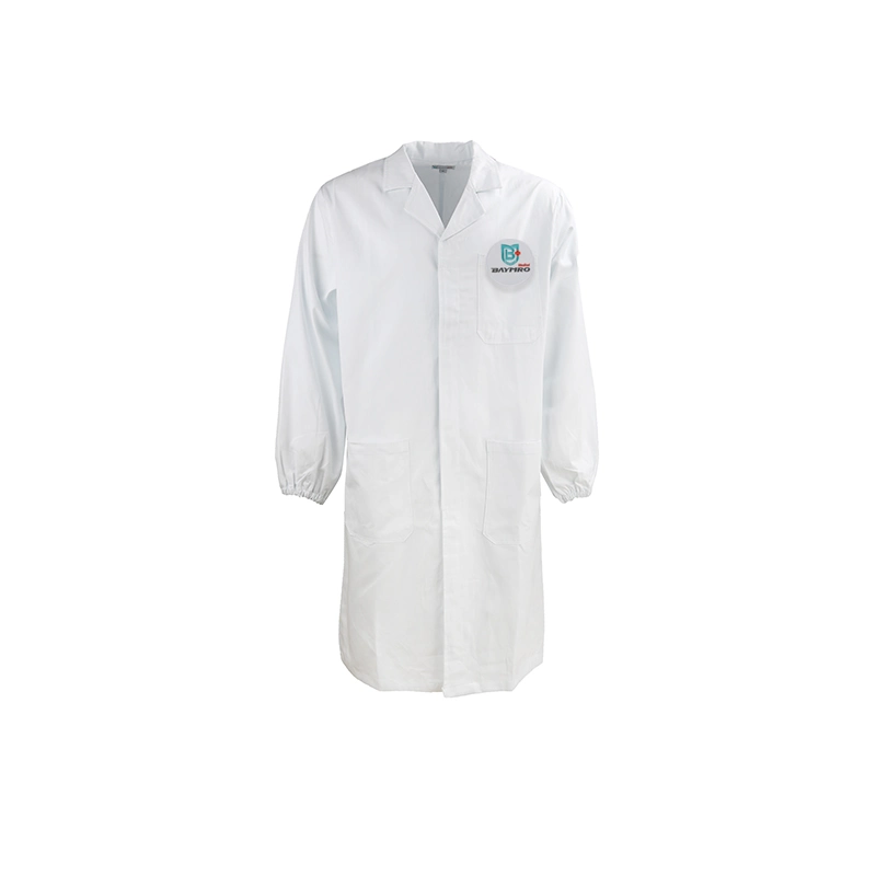 Coat Long-Sleeved Breathable Wear-Resistant Buttoned Coveralls Cotton Lab Coat