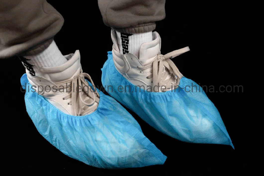 Wholesale Factory Disposable Medical Nonwoven Shoe Covers with Elastic Rubber Opening