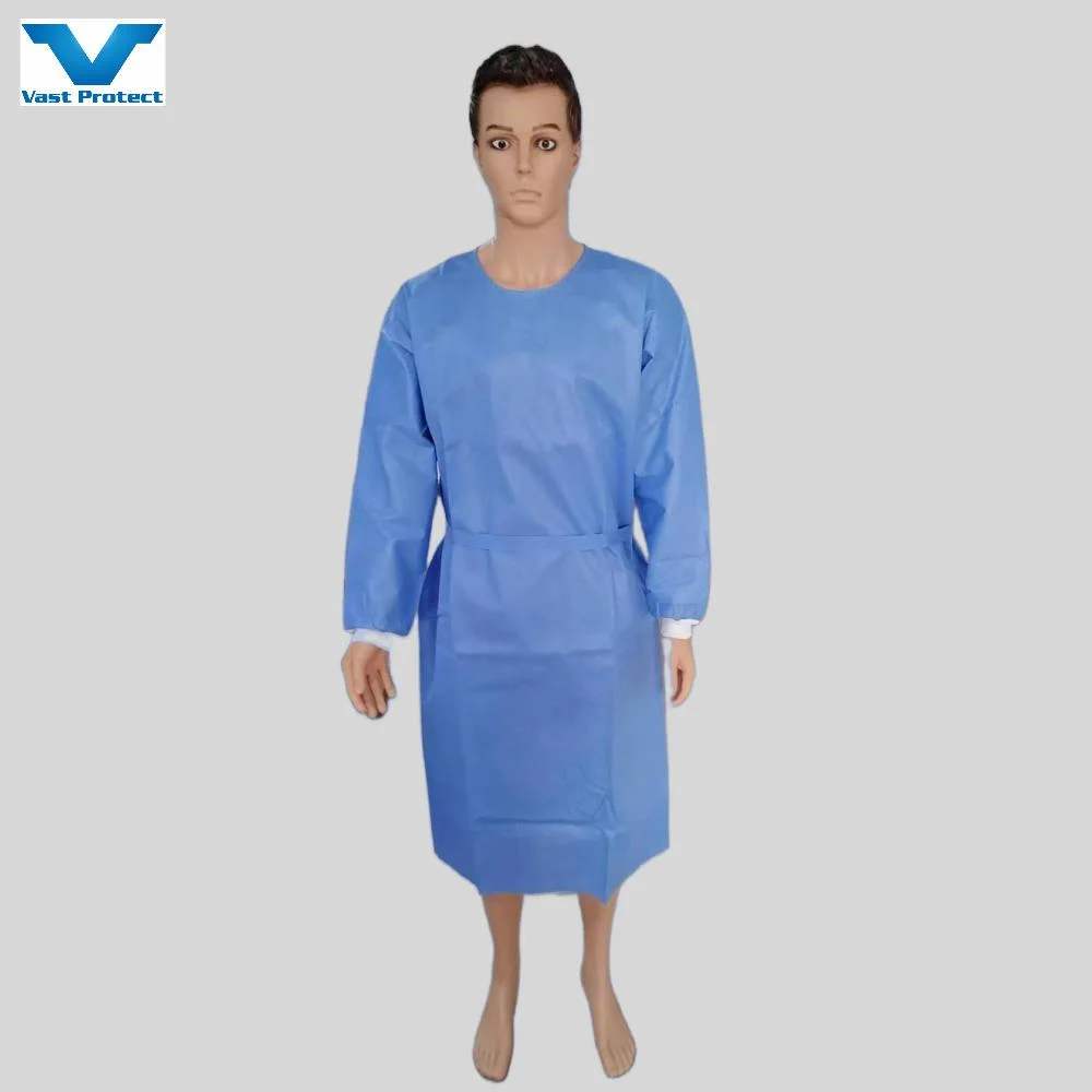 Factory Level 1/2/3/4 Dental Hospital Operation Patient Protective Disposable Nonwoven PP PE CPE Isolation Reinforced Sterile SMS Medical Surgical Gown