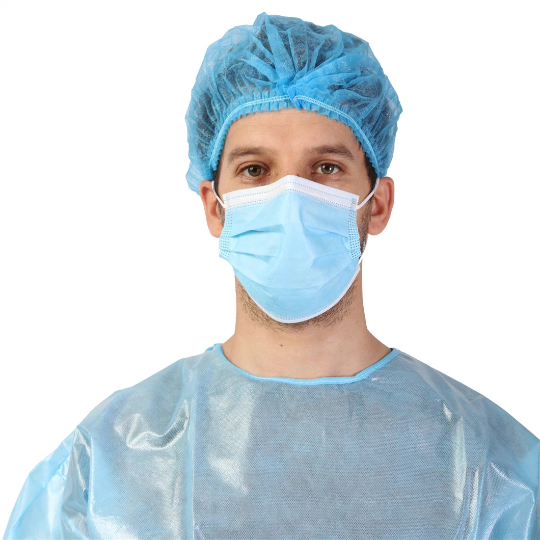 Non-Woven Disposable Doctor Cap Operation Room Surgeon Hat Tie on Surgical Cap