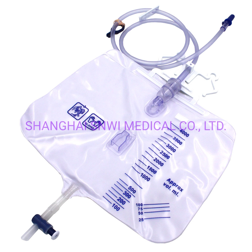 Disposable Sterile Urine Collection Drainage Bag 2000ml with Push-Pull/ T Valve