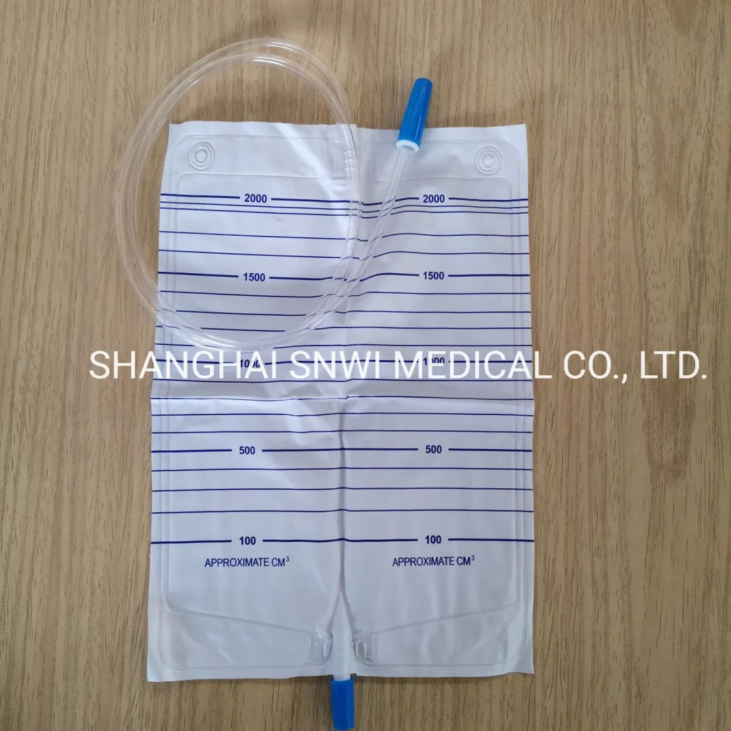 Disposable Sterile Urine Collection Drainage Bag 2000ml with Push-Pull/ T Valve