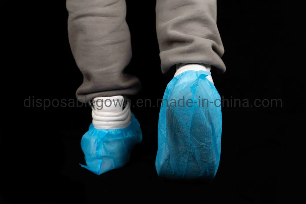 Wholesale Factory Disposable Medical Nonwoven Shoe Covers with Elastic Rubber Opening