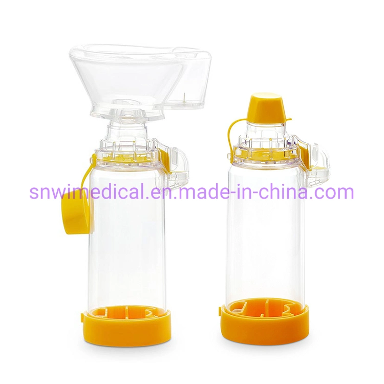 OEM Easy to Use Aerosol Chamber Holding Inhaler Spacer Inhalation Aerochamber with Silicone Mask