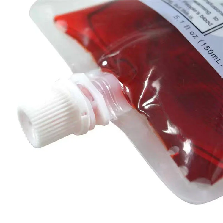 Empty Blood Vampire Juice Drinking Good Quality Unique Design Food Grade Biodegradable Spout Pouch