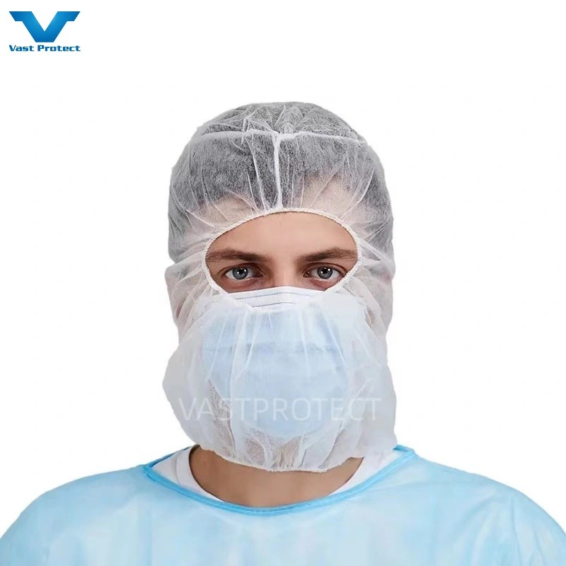 Disposable Protective Hood Head Cover Polypropylene Non-Woven PP Ninja Balaclava Astronaut Space Cap