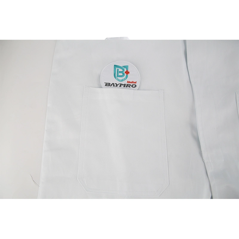 Coat Long-Sleeved Breathable Wear-Resistant Buttoned Coveralls Cotton Lab Coat