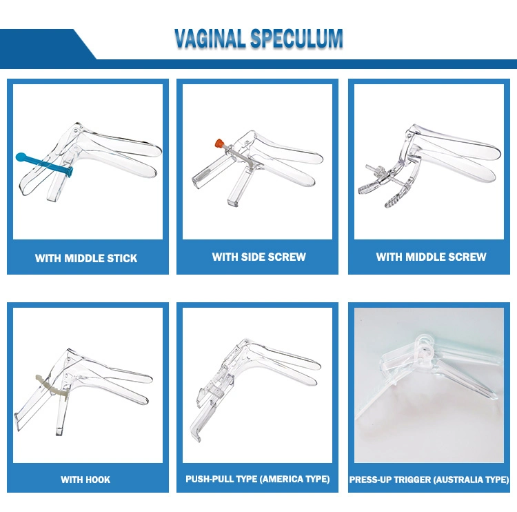 Disposable Sterile Plastic Vaginal Speculum With Side Screw Of Different Sizes