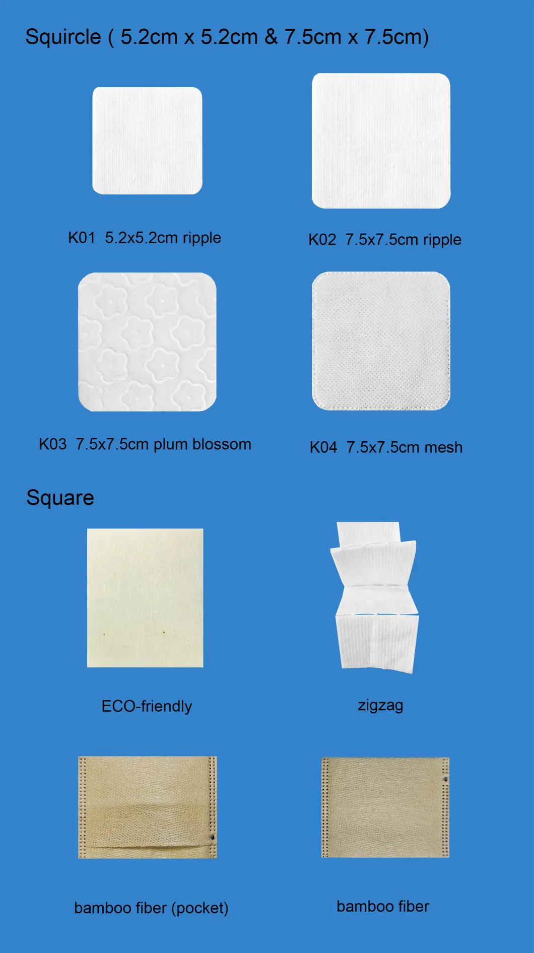 Distinct Raised Textured Surface Super Soft Absorbent Hypoallergenic Lint Free Fluffy Durable Biodegradable and Disposable Wipe to Remove Cosmetic Cotton Pad