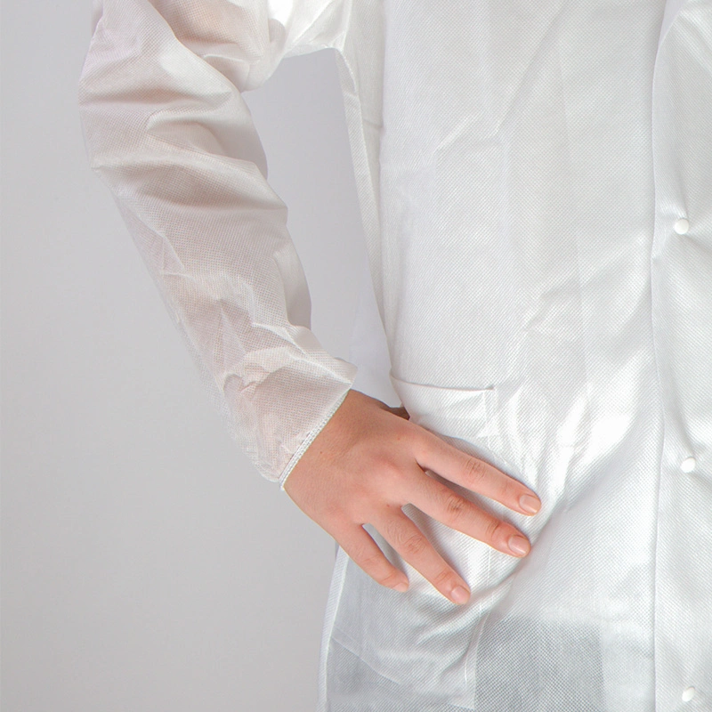 Factory Wholesale Cheap PP 35GSM Non-Woven Lab Coat Disposable