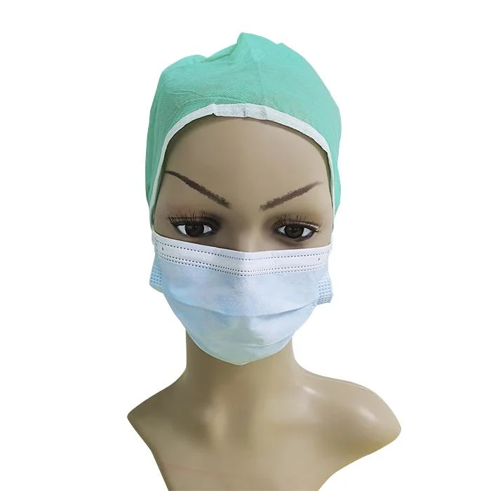 CE Hand Made Healthcare Protection Professional Supplier Disposable Hospital Surgical Operating Room PP Non-Woven Doctor Cap with Strips
