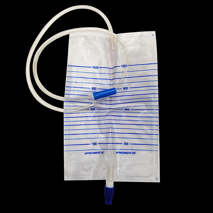 Disposable Adult Medical Plastic Portable Urine Urinary Collection Drainage Bag 2000 Ml with Pull-Push Valve