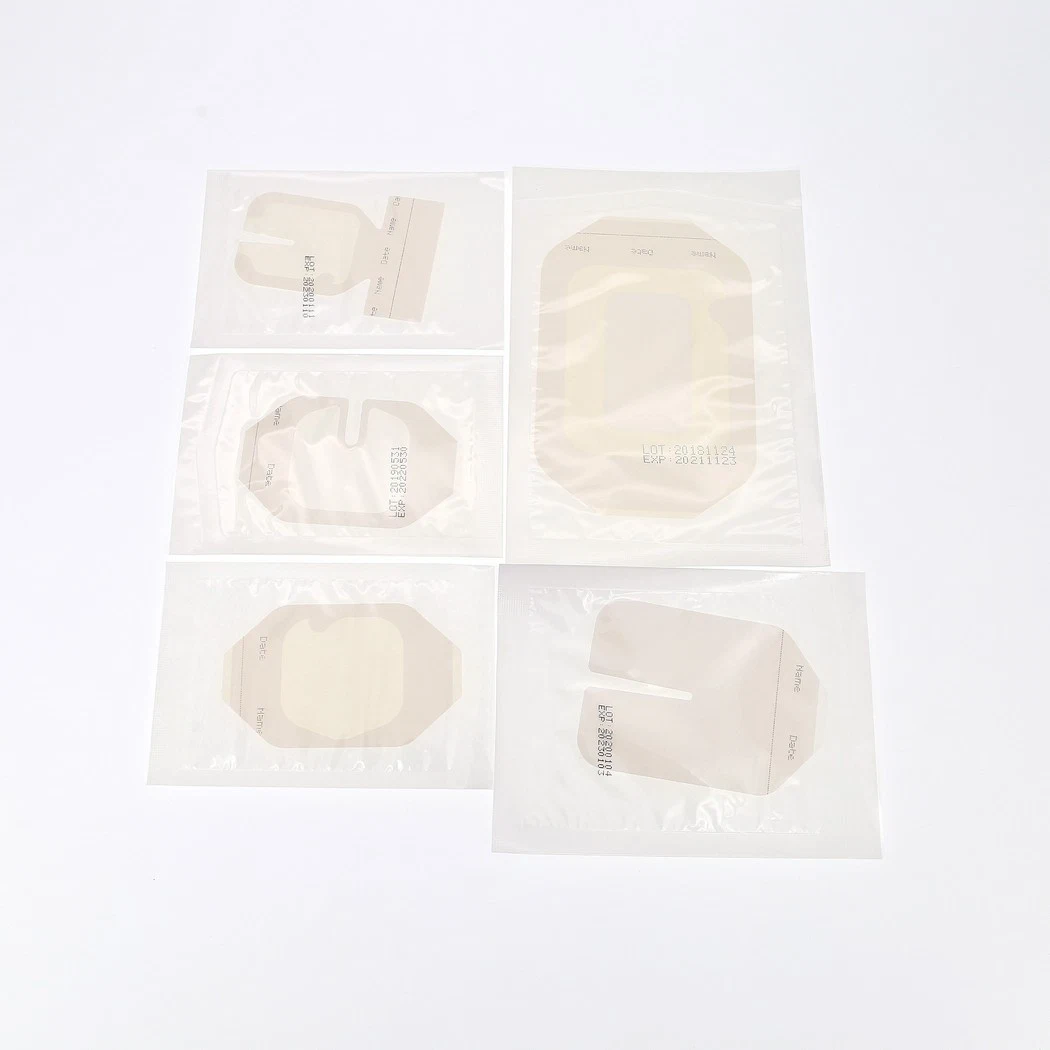 Medical Waterproof 6X7cm/10X12cm/10X15cm/10X20cm Transparent PU Film Dressing with Label Strip