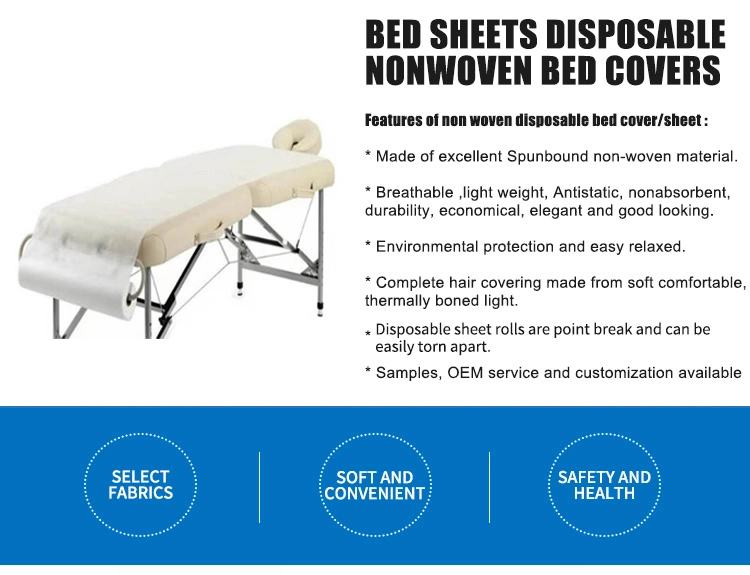 Hotel Home Beauty Room Use PP Non-Woven Disposable Waterproof Massage Bed Sheets Hospital Medical Bed Sheet
