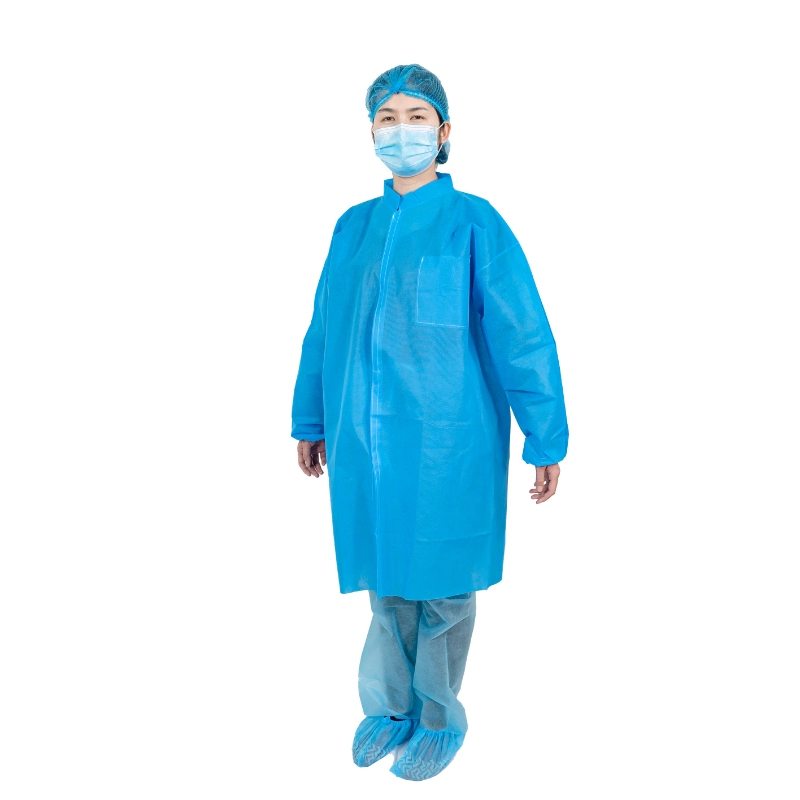 Non Woven Disposable Hospital Coat, Potective Disposable Medical Lab Coat