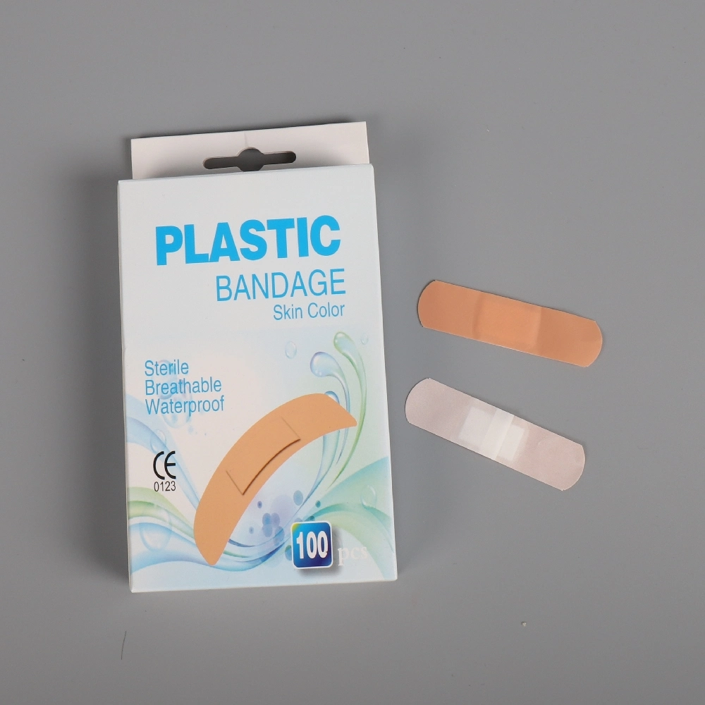 72*19mm Skin Color Breathable Waterproof Plastic PE Wound Dressing First Aid Plaster