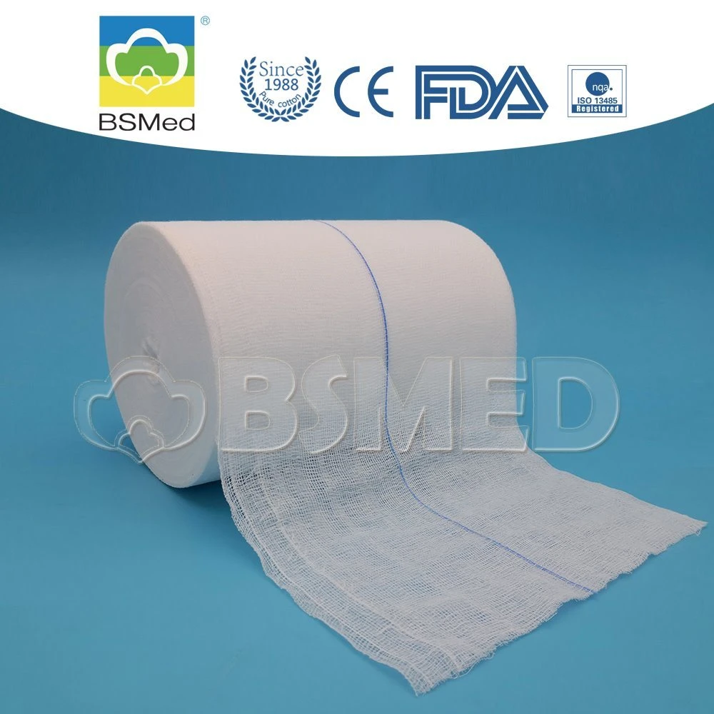 CE Approved 4ply Medical Gauze 19X15 Mesh Absorbent Cotton Gauze Roll