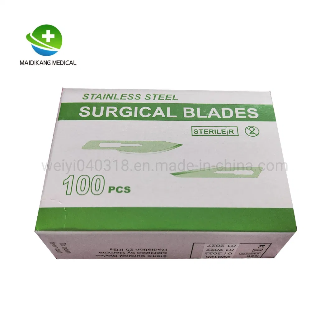 GMP Factory Medical Supply Disposable Stainless Steel Carbon Steel Safety Surgical Blade Scalpel 10#-36#