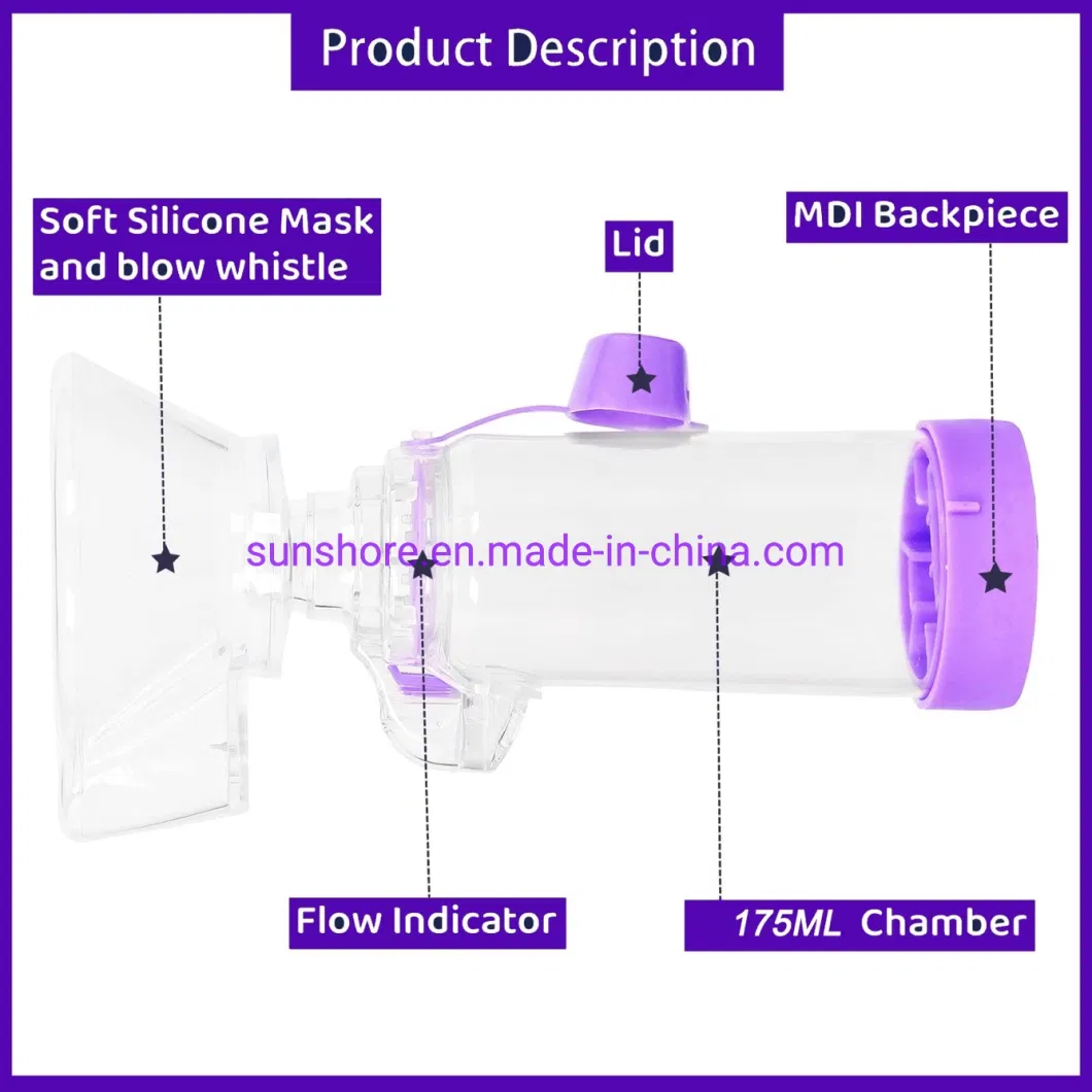 Spacer Chamber with Silicone Mask for Asthma Therapy