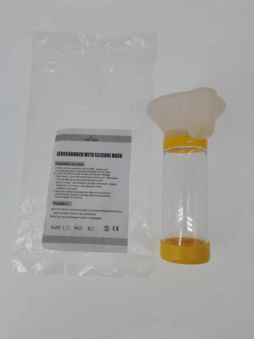 Medical Aerochamber with Silicone Mask for Asthma