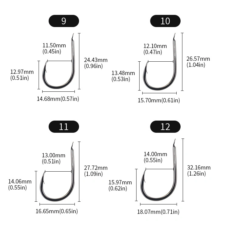 Wholesale Ocean Fishing Hooks High Carbon Steel Super Strong Hooks Sea Fishing Barbed Hooks