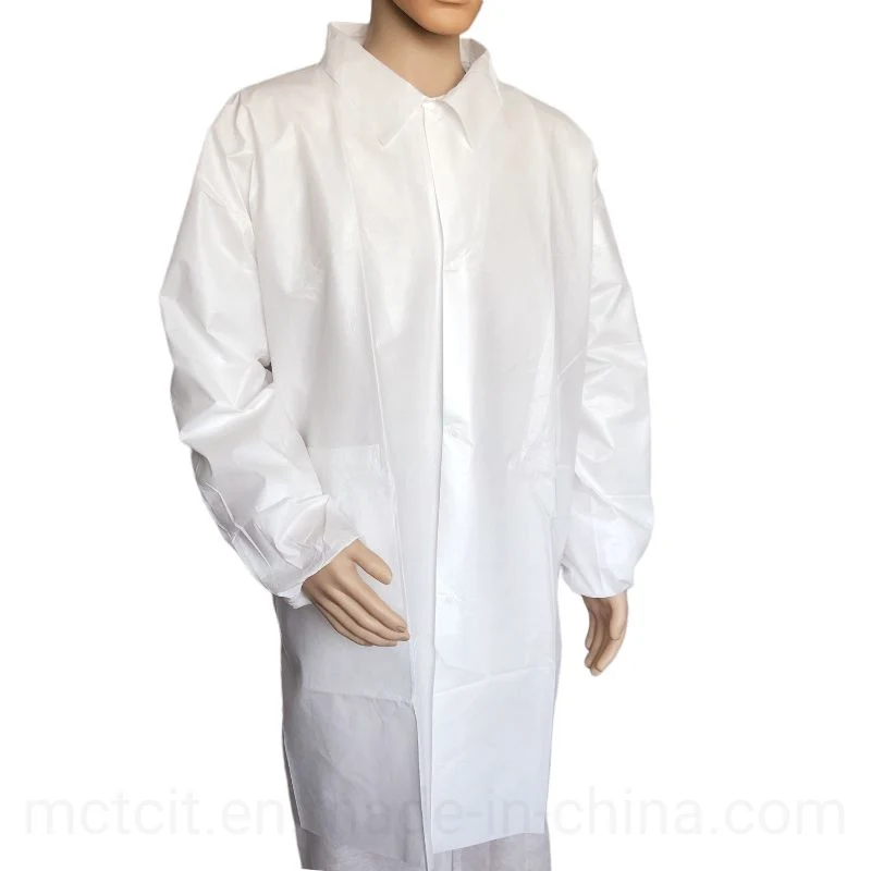 Disposable Visitor Coat Non-Woven White Color Lab Coat