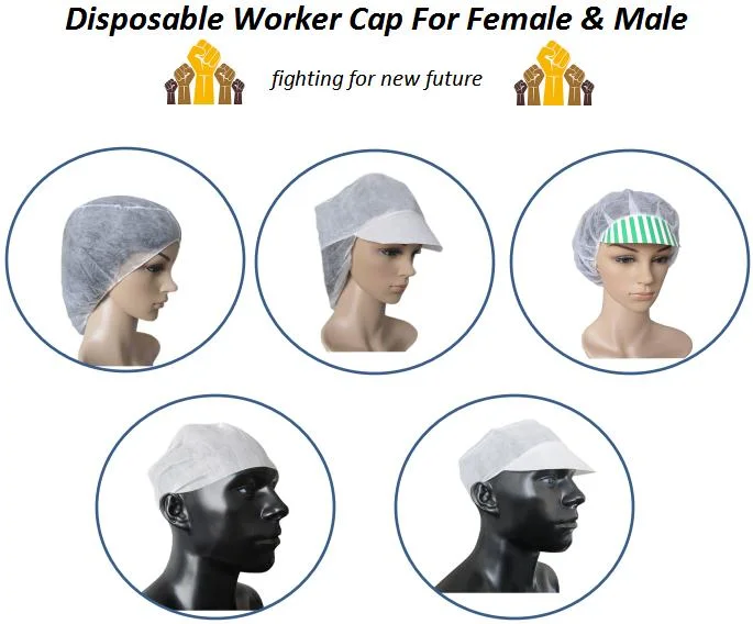 Hot! Disposable Nonwoven Worker Cap with Peak From Xiantao Factory
