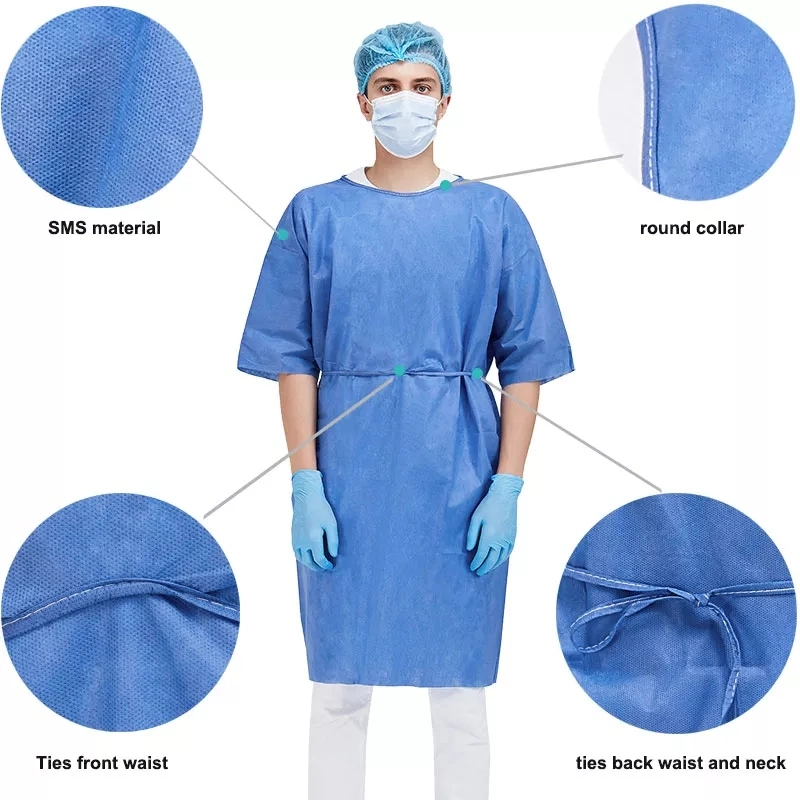 Doctor Dental Patient/Thumb Loop Operation/Protective/Exam/Visitor/SMS/PP/Sterile Scrub Disposable Nonwoven Medical/Hospital/Surgeon/Surgical/Isolation Gown