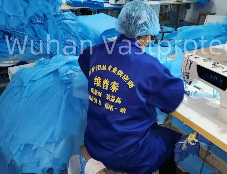 Factory Level 1/2/3/4 Dental Hospital Operation Patient Protective Disposable Nonwoven PP PE CPE Isolation Reinforced Sterile SMS Medical Surgical Gown