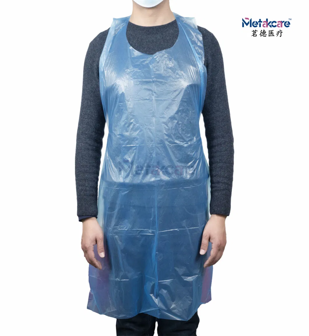 Disposable Medical Waterproof HDPE LDPE Clear Kitchen PE Plastic Aprons Kitchen for Adults Use