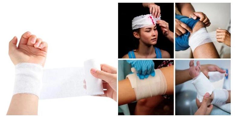 Medical Wound Care Bandage First Aid Emergency Conforming Gauze Bandage Plain Weave PBT Bandages