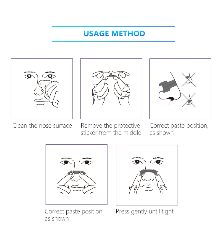 Customized Bulk Clear Nose Plaster Breathes Right Anti Snoring