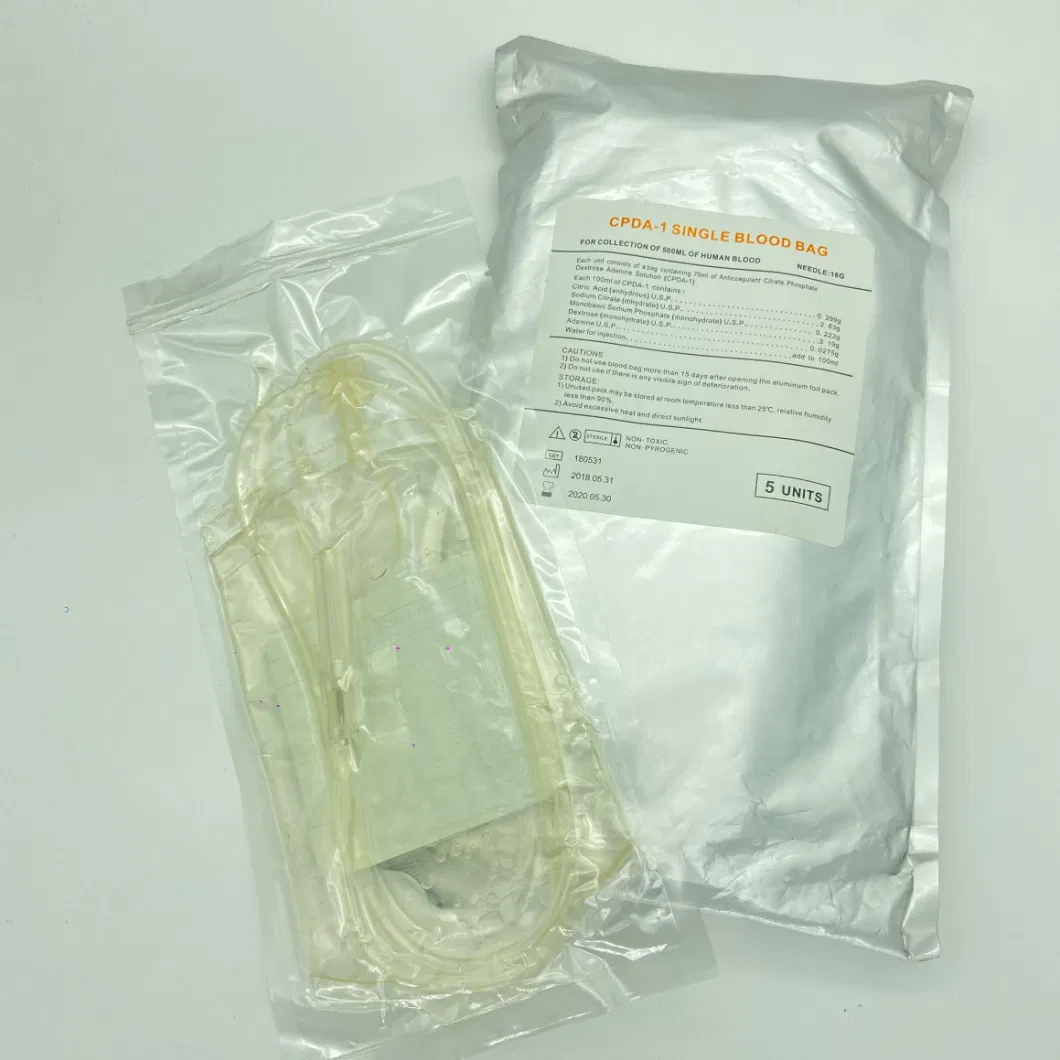 Disposable Blood Collection Bag Cpda-1/Cpd+Sagm 450ml Single/Double/Triple/Quadruple